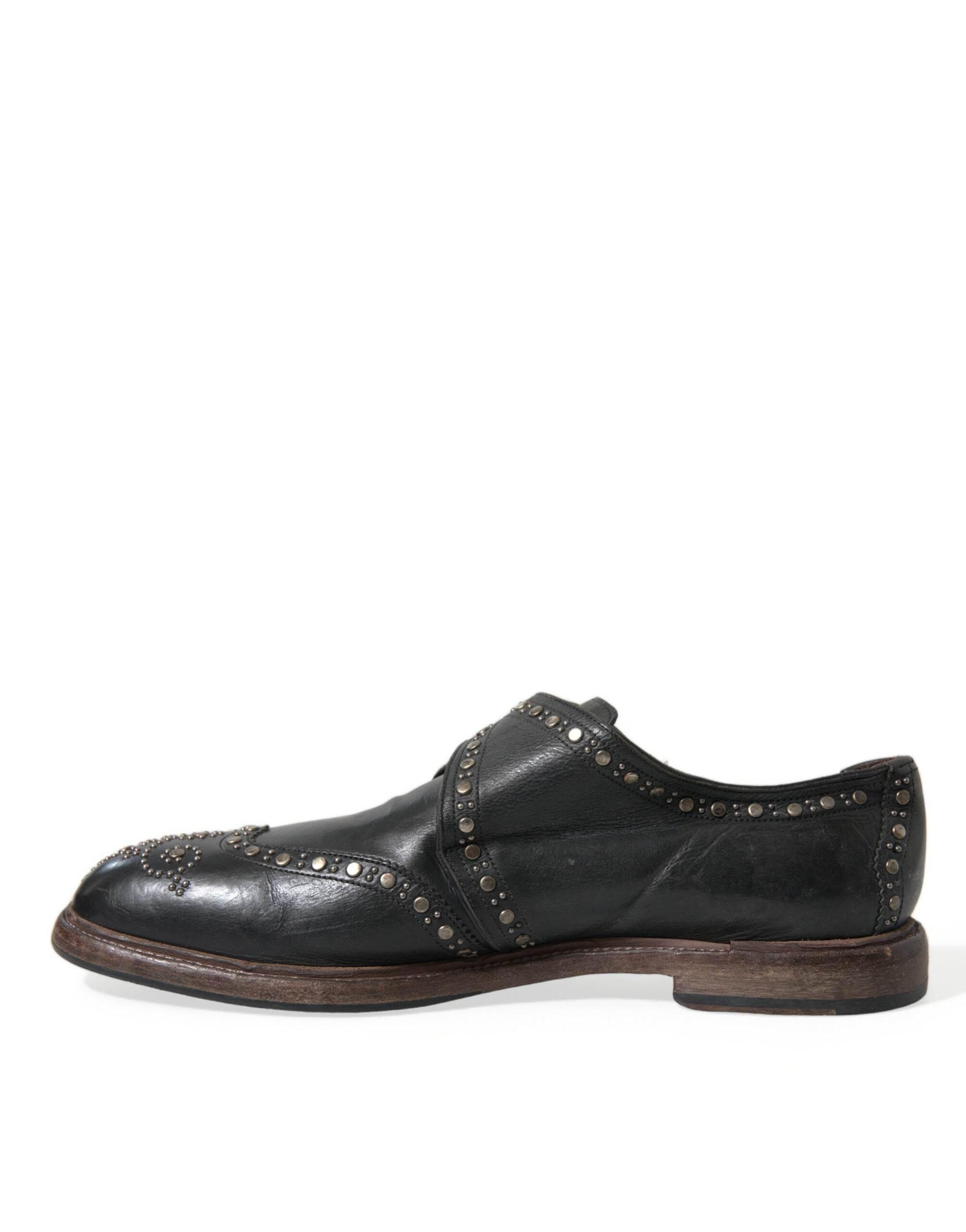 Dolce & Gabbana Elegant Calfskin Leather Monk Straps - Hilstor