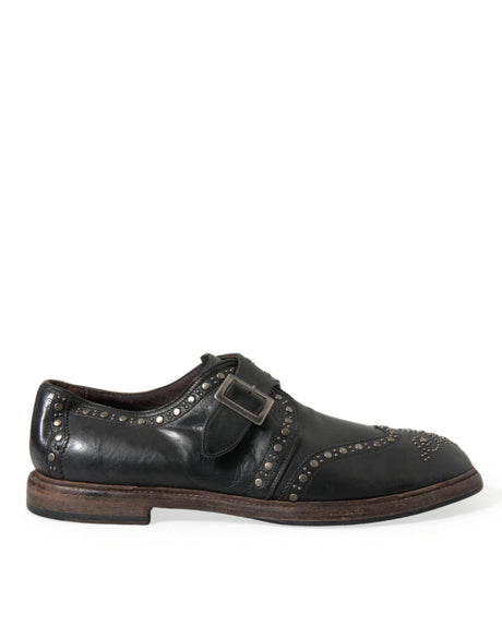 Dolce & Gabbana Elegant Calfskin Leather Monk Straps - Hilstor