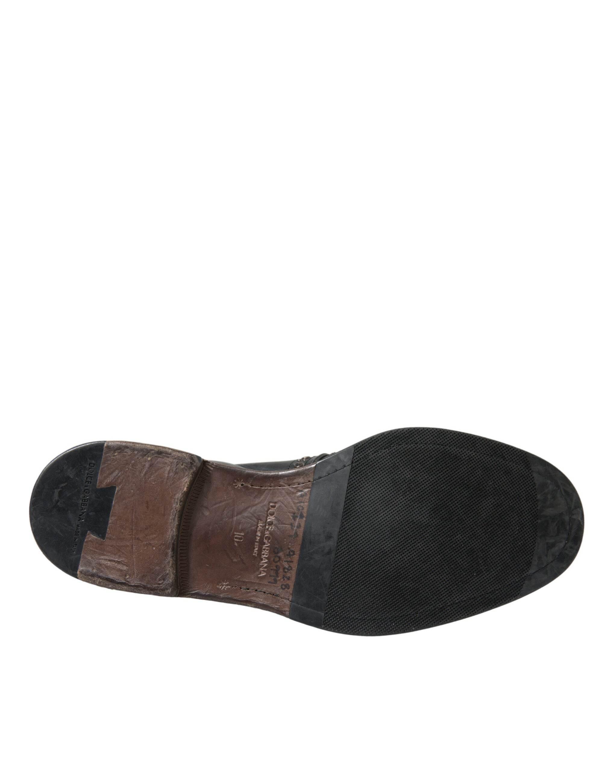 Dolce & Gabbana Elegant Calfskin Leather Monk Straps - Hilstor