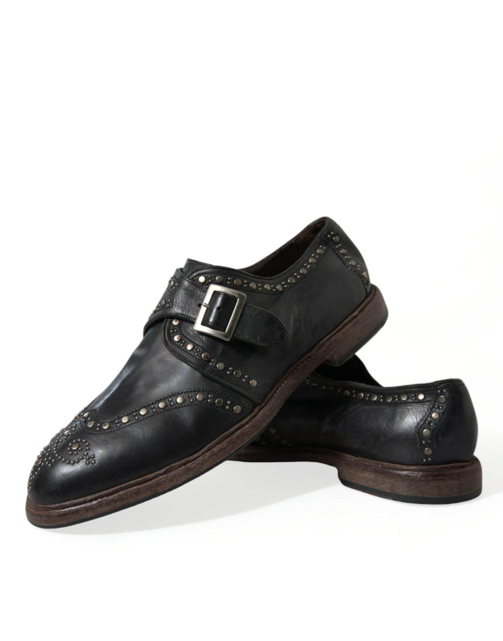Dolce & Gabbana Elegant Calfskin Leather Monk Straps - Hilstor