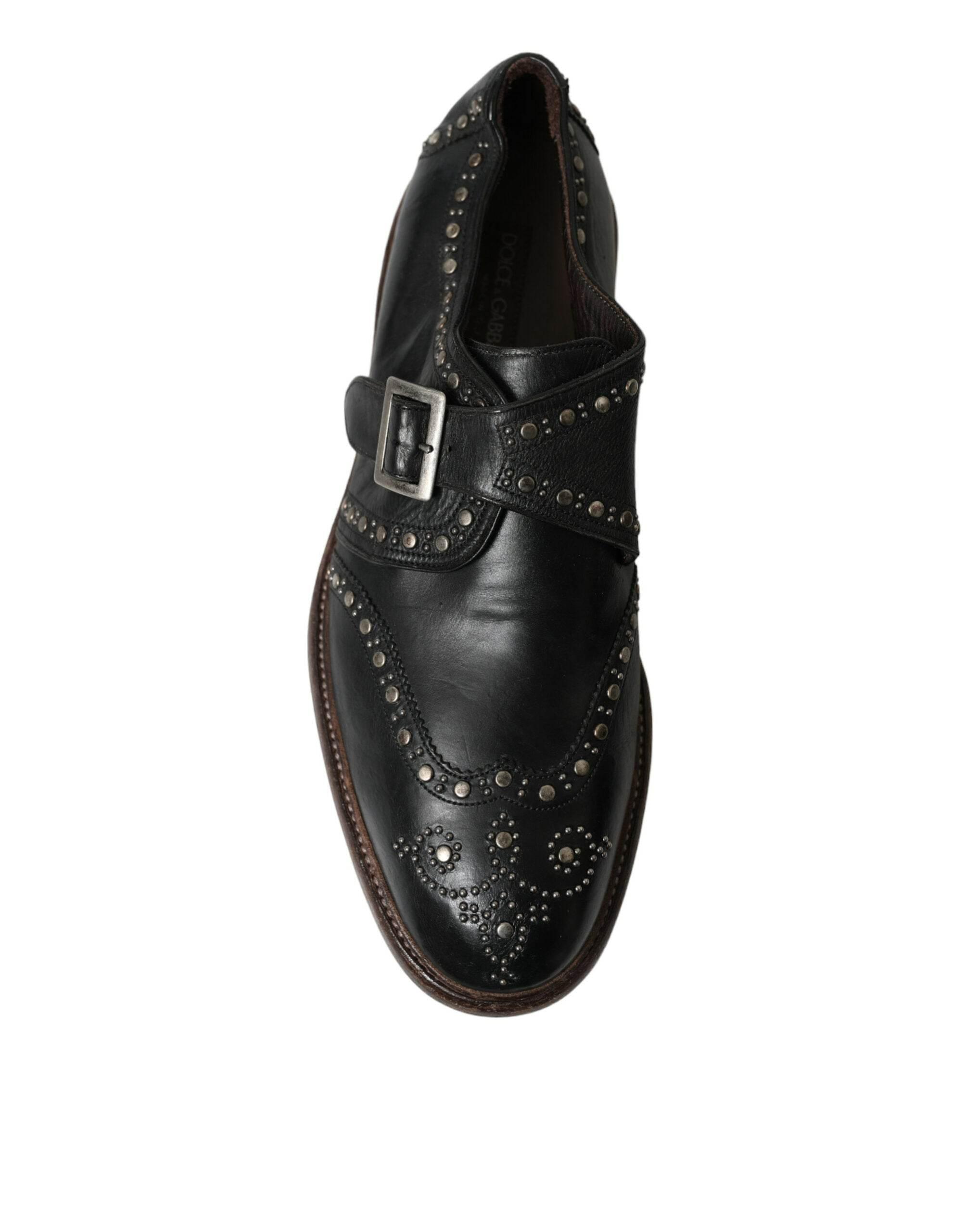 Dolce & Gabbana Elegant Calfskin Leather Monk Straps - Hilstor