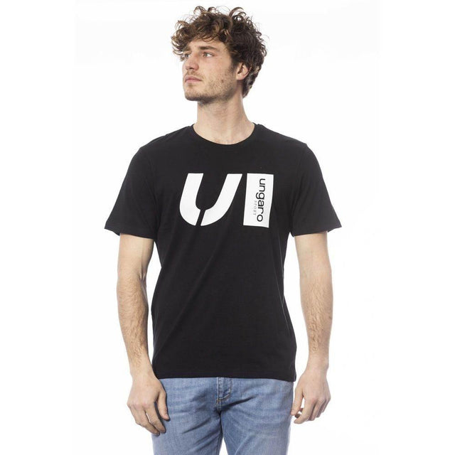 Ungaro Sport Black Cotton Men T-Shirt - Hilstor