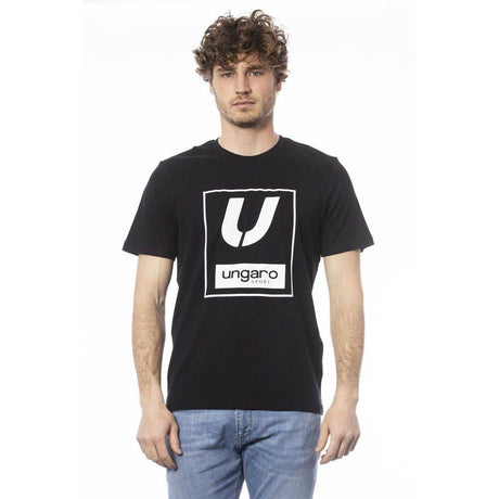 Ungaro Sport Black Cotton Men T-Shirt - Hilstor