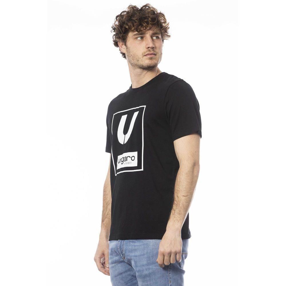 Ungaro Sport Black Cotton Men T-Shirt - Hilstor