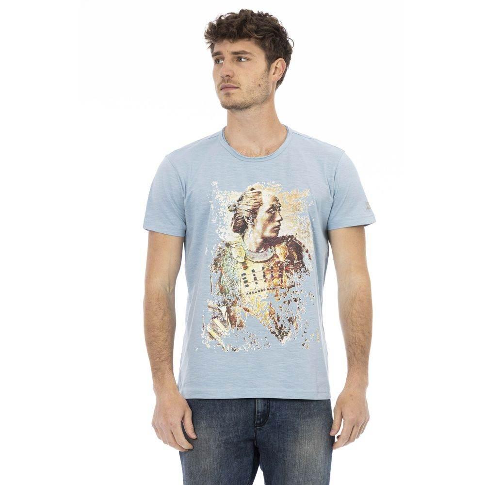 Trussardi Action Light Blue Cotton Men T-Shirt - Hilstor