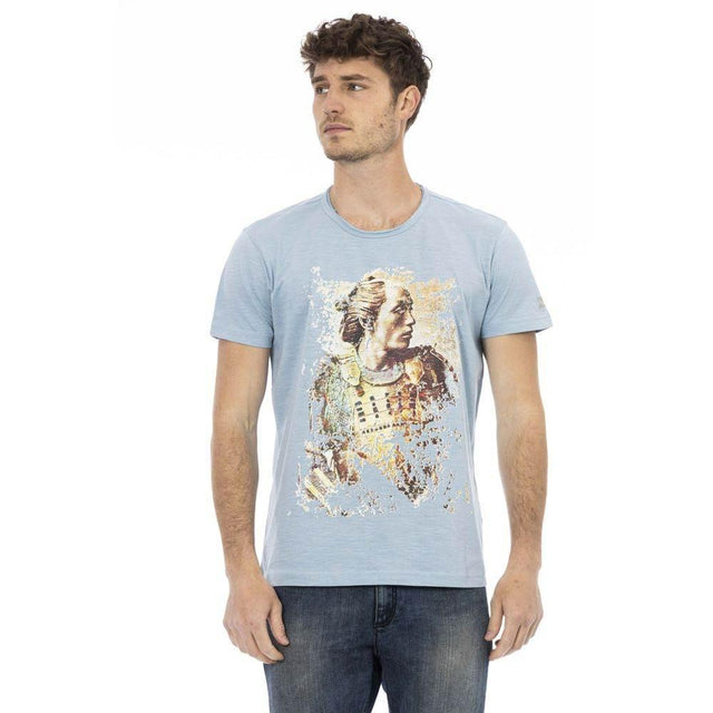 Trussardi Action Light Blue Cotton Men T-Shirt - Hilstor