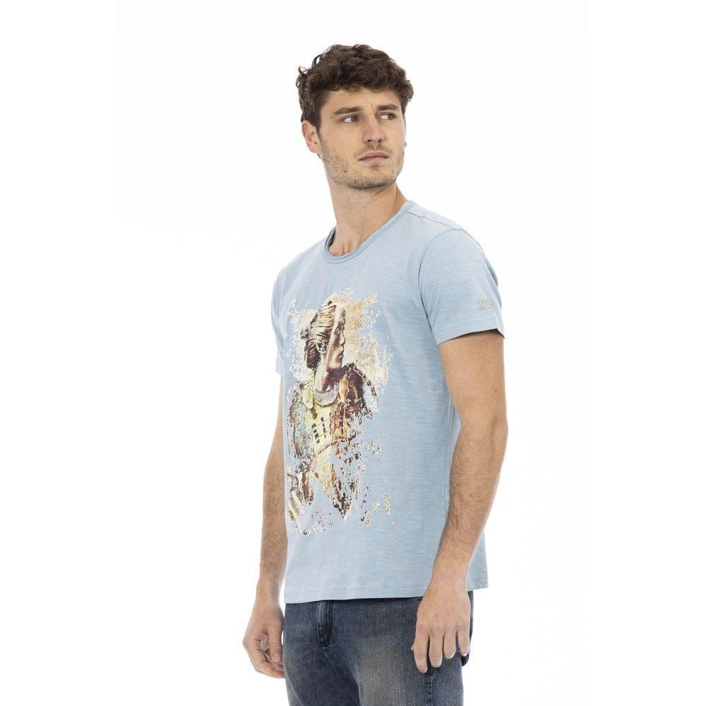 Trussardi Action Light Blue Cotton Men T-Shirt - Hilstor