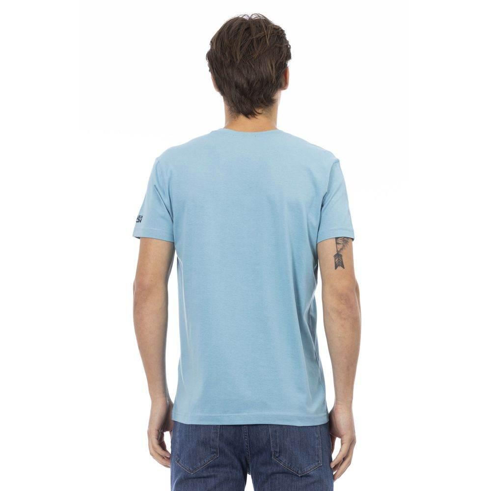 Trussardi Action Light Blue Cotton Men T-Shirt - Hilstor