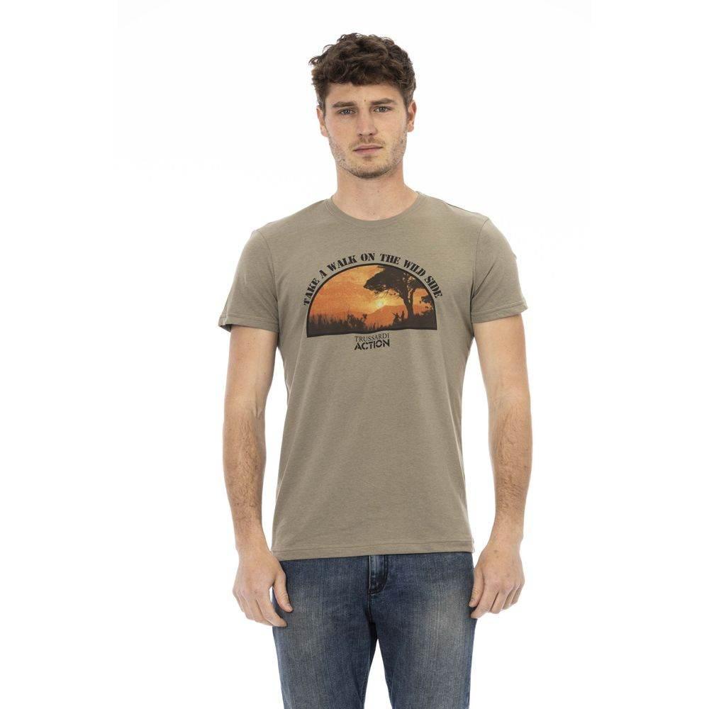 Trussardi Action Green Cotton Men T-Shirt - Hilstor