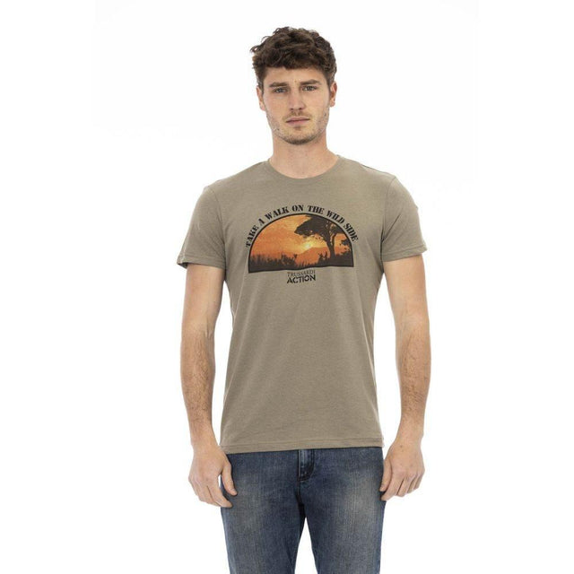 Trussardi Action Green Cotton Men T-Shirt - Hilstor