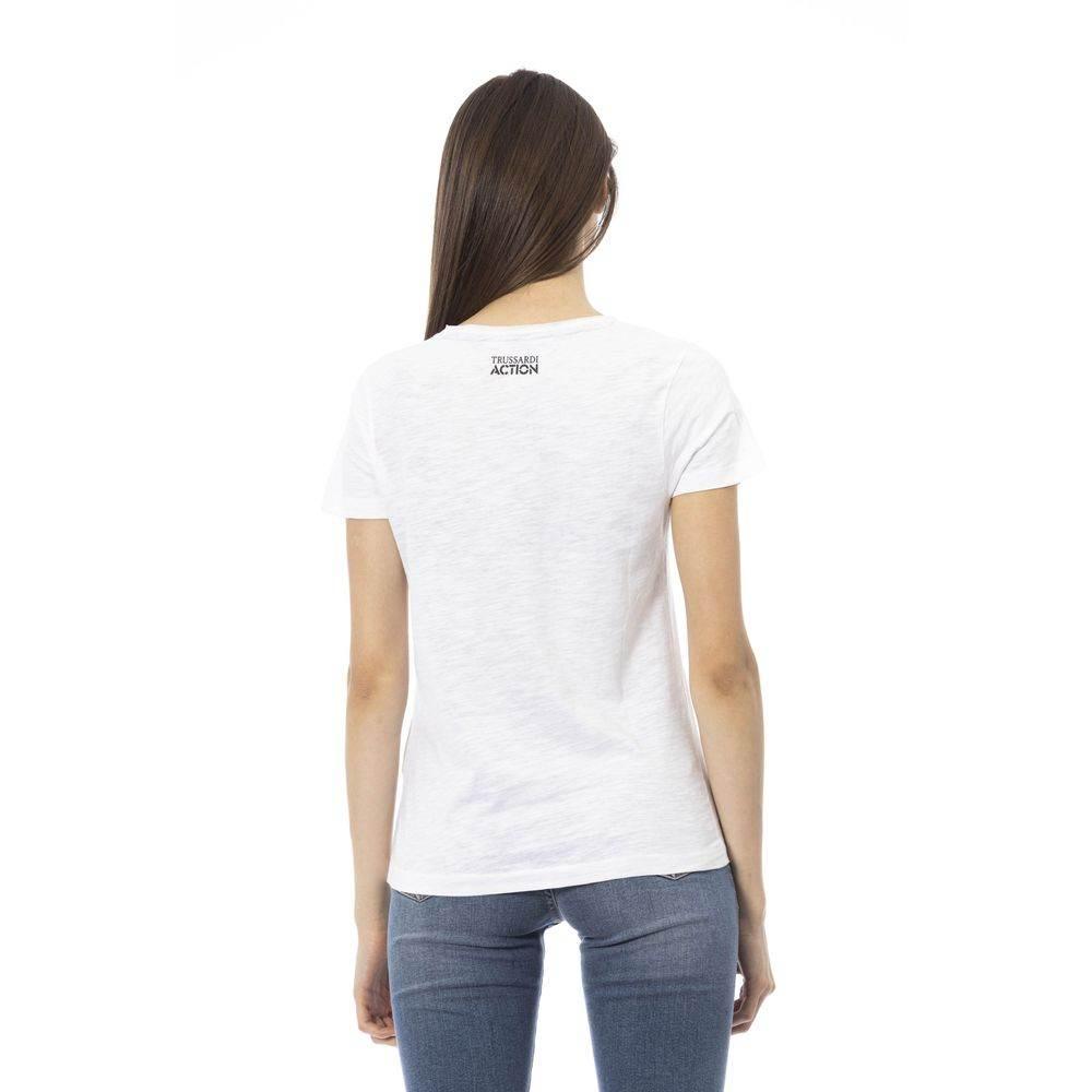 Trussardi Action White Cotton Women T-Shirt - Hilstor