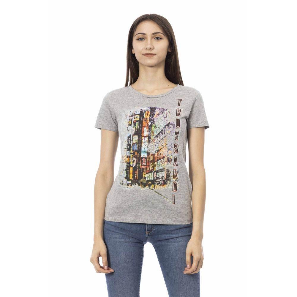 Trussardi Action Gray Cotton Women T-Shirt - Hilstor