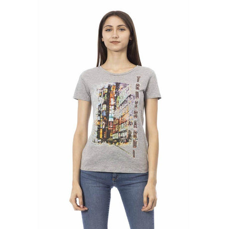 Trussardi Action Gray Cotton Women T-Shirt - Hilstor