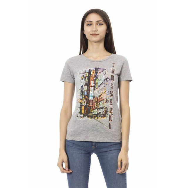 Trussardi Action Gray Cotton Women T-Shirt - Hilstor