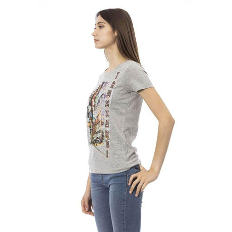 Trussardi Action Gray Cotton Women T-Shirt - Hilstor