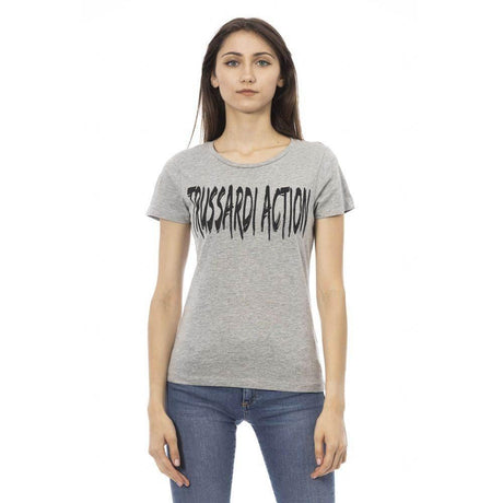 Trussardi Action Gray Cotton Women T-Shirt - Hilstor