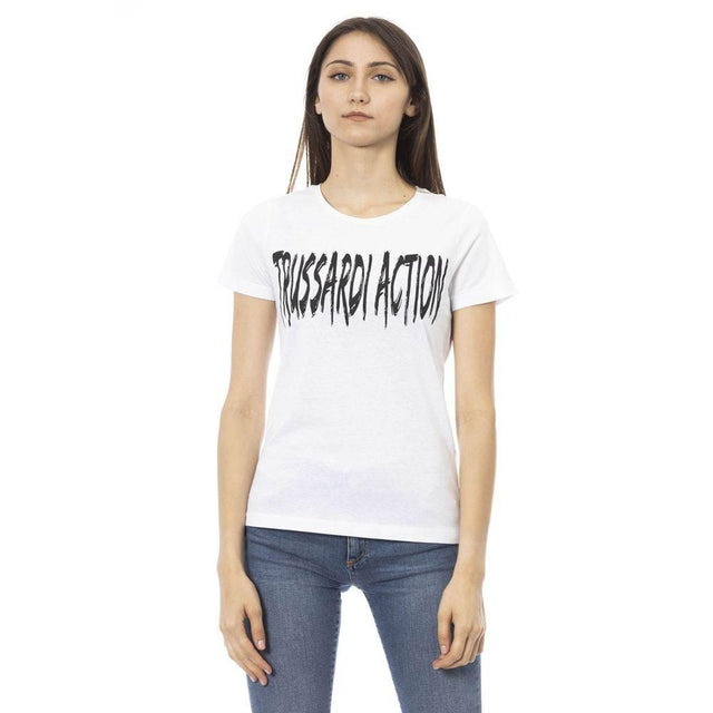 Trussardi Action White Cotton Women T-Shirt - Hilstor
