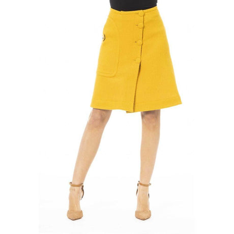 Jacob Cohen Yellow Wool Women Skirt - Hilstor