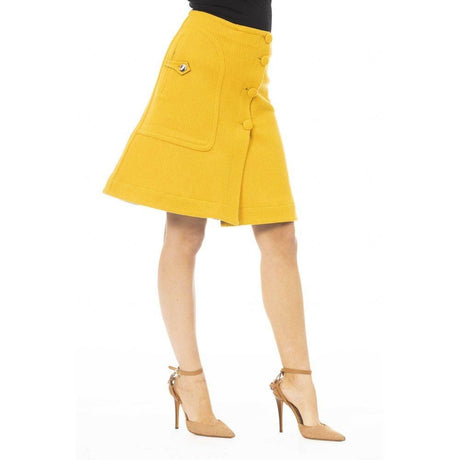Jacob Cohen Yellow Wool Women Skirt - Hilstor