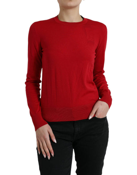 Dolce & Gabbana Radiant Red Wool Pullover Sweater - Hilstor
