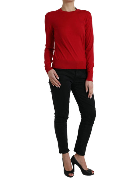 Dolce & Gabbana Radiant Red Wool Pullover Sweater - Hilstor