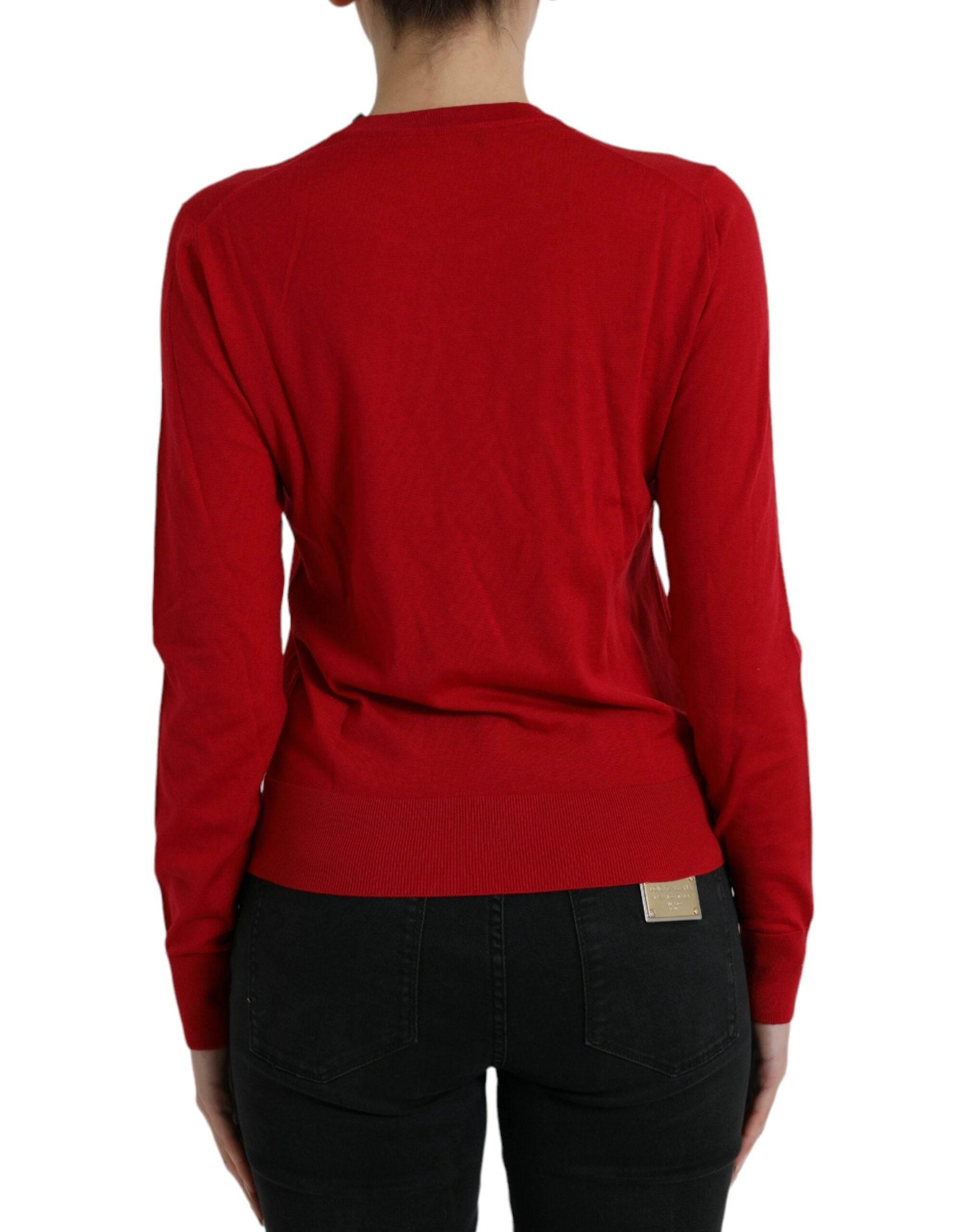 Dolce & Gabbana Radiant Red Wool Pullover Sweater - Hilstor
