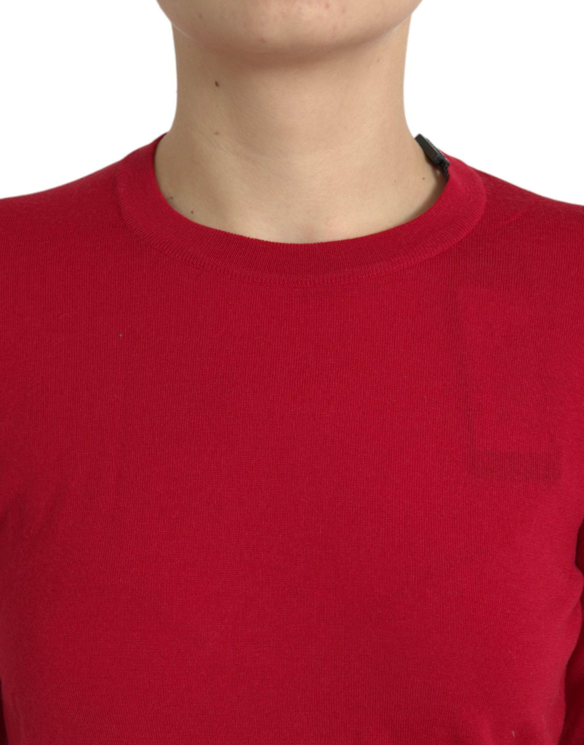 Dolce & Gabbana Radiant Red Wool Pullover Sweater - Hilstor