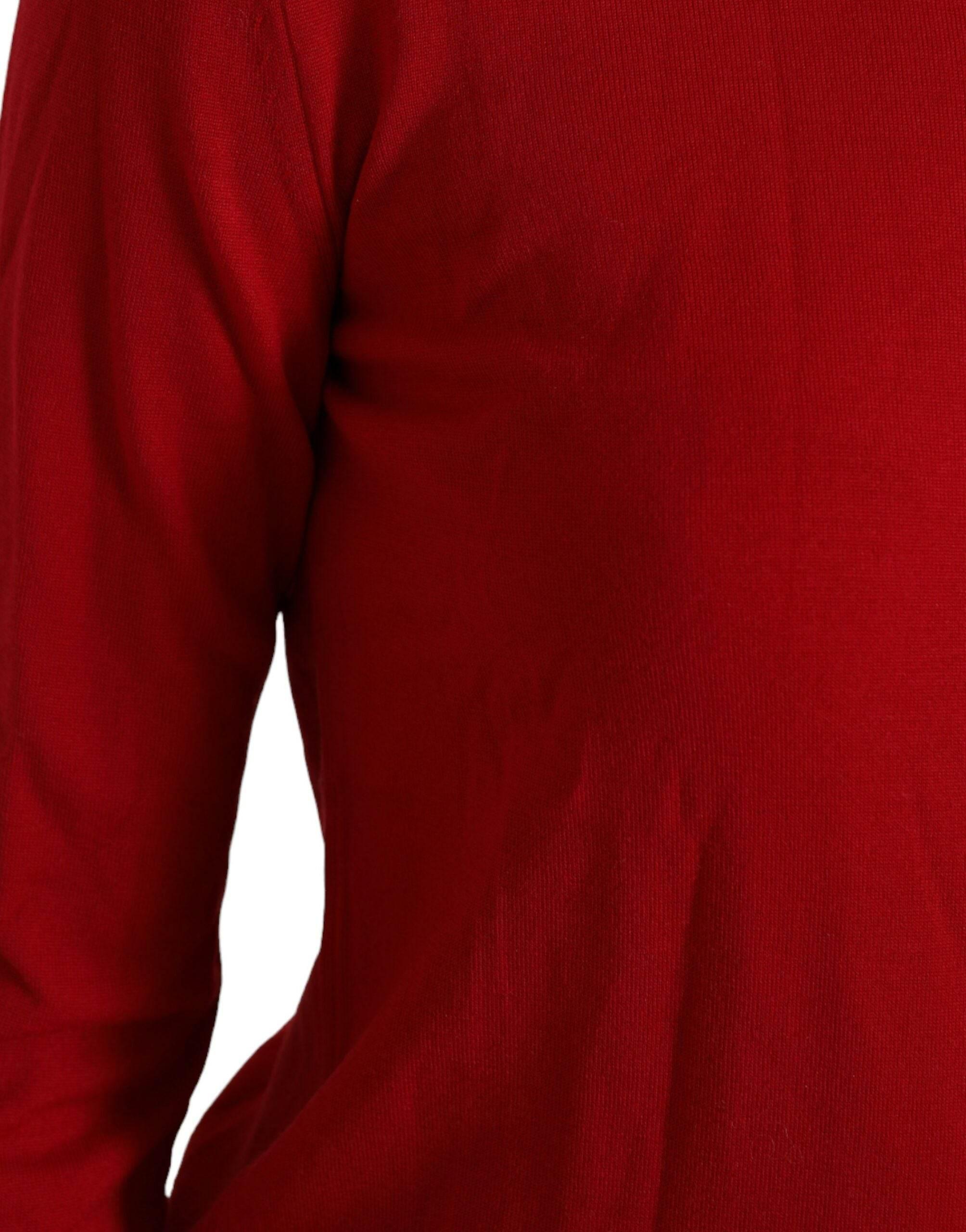 Dolce & Gabbana Radiant Red Wool Pullover Sweater - Hilstor