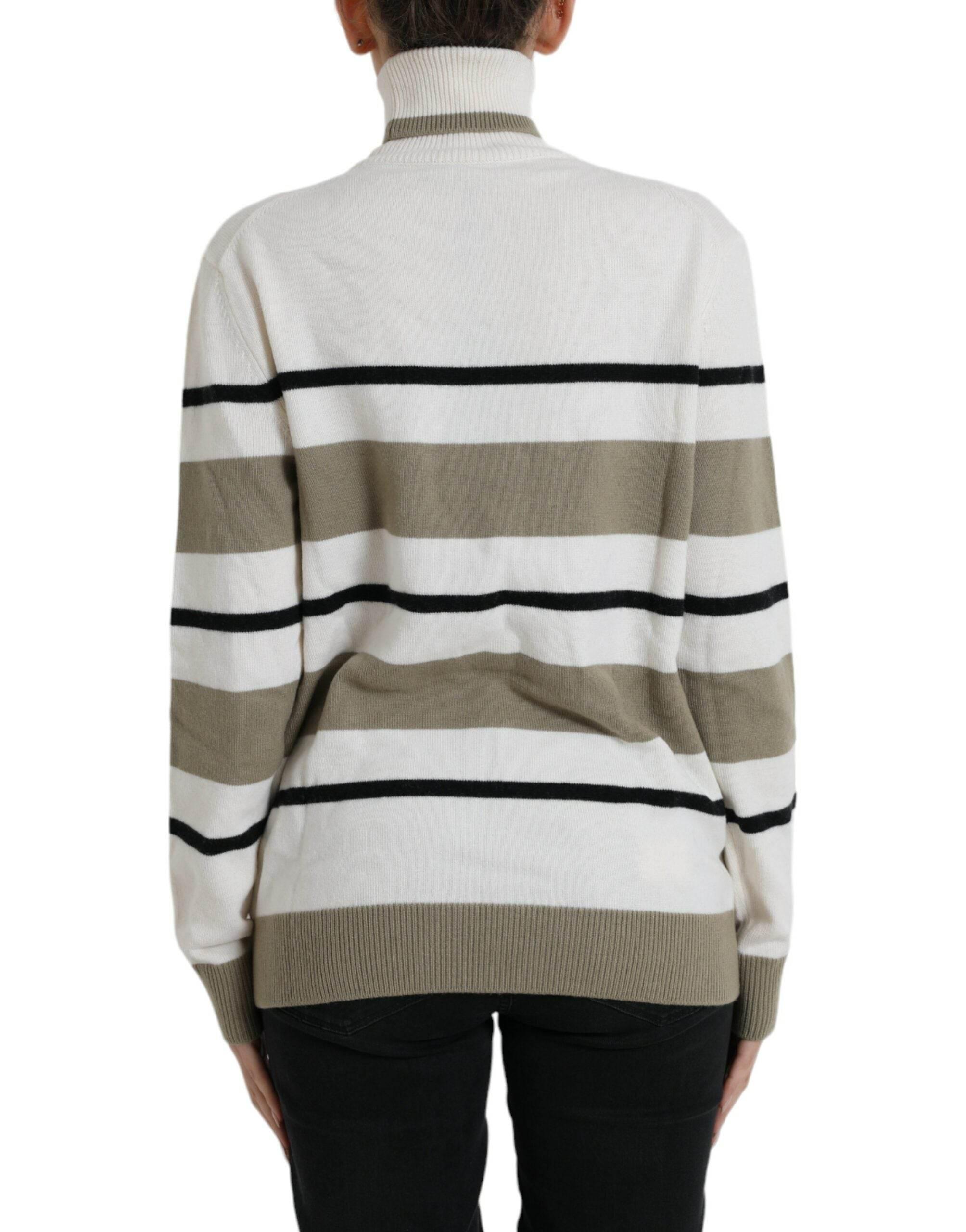 Dolce & Gabbana Italian Striped Wool Turtleneck Sweater - Hilstor
