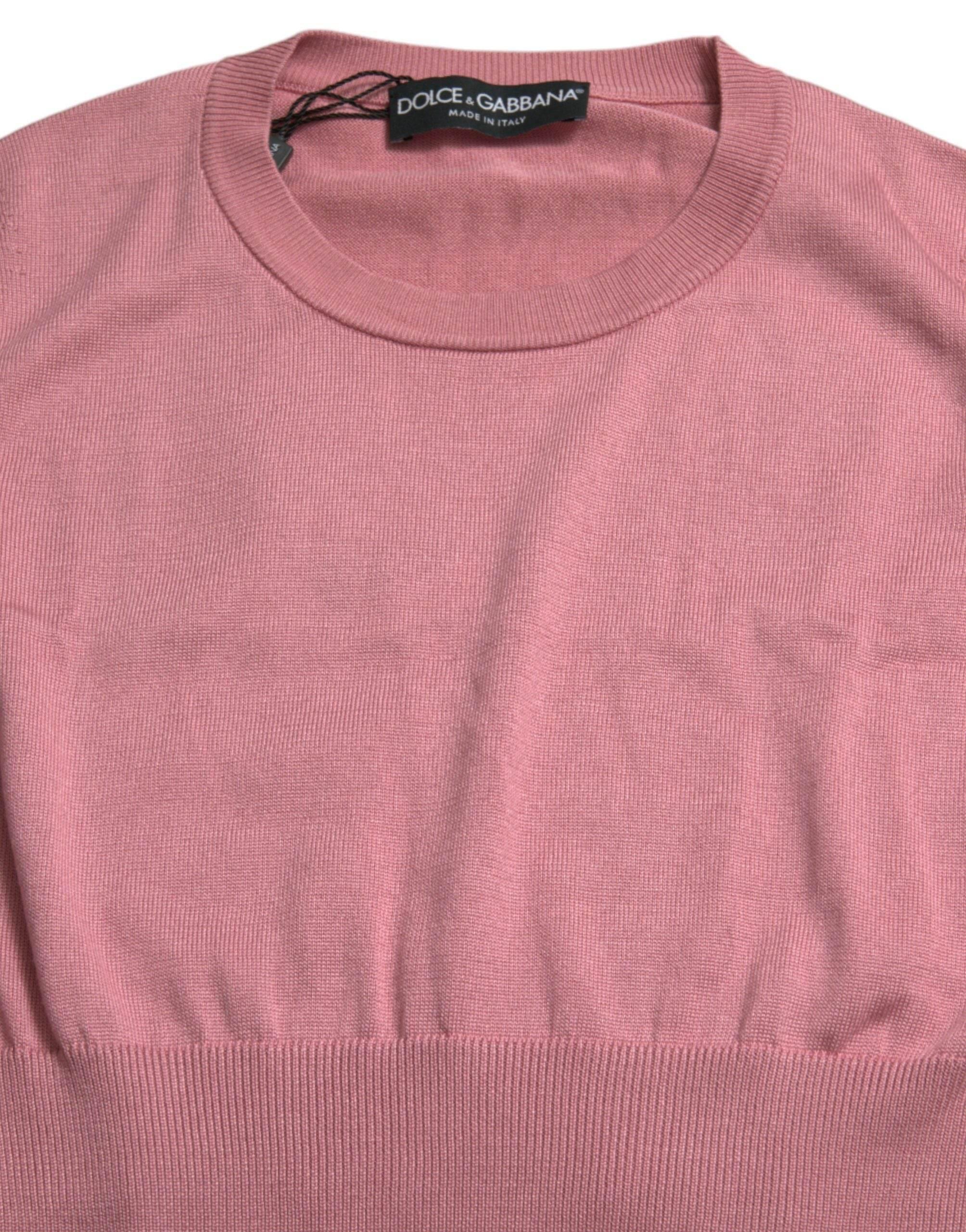 Dolce & Gabbana Elegant Silk Crew Neck Cropped Tank Top - Hilstor