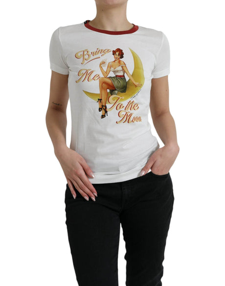Dolce & Gabbana Elegant White Cotton Crew Neck Tee - Hilstor