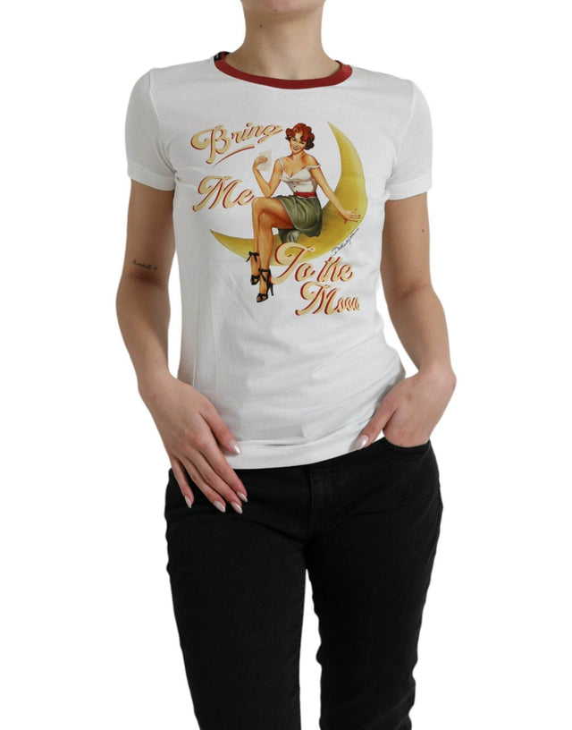 Dolce & Gabbana Elegant White Cotton Crew Neck Tee - Hilstor