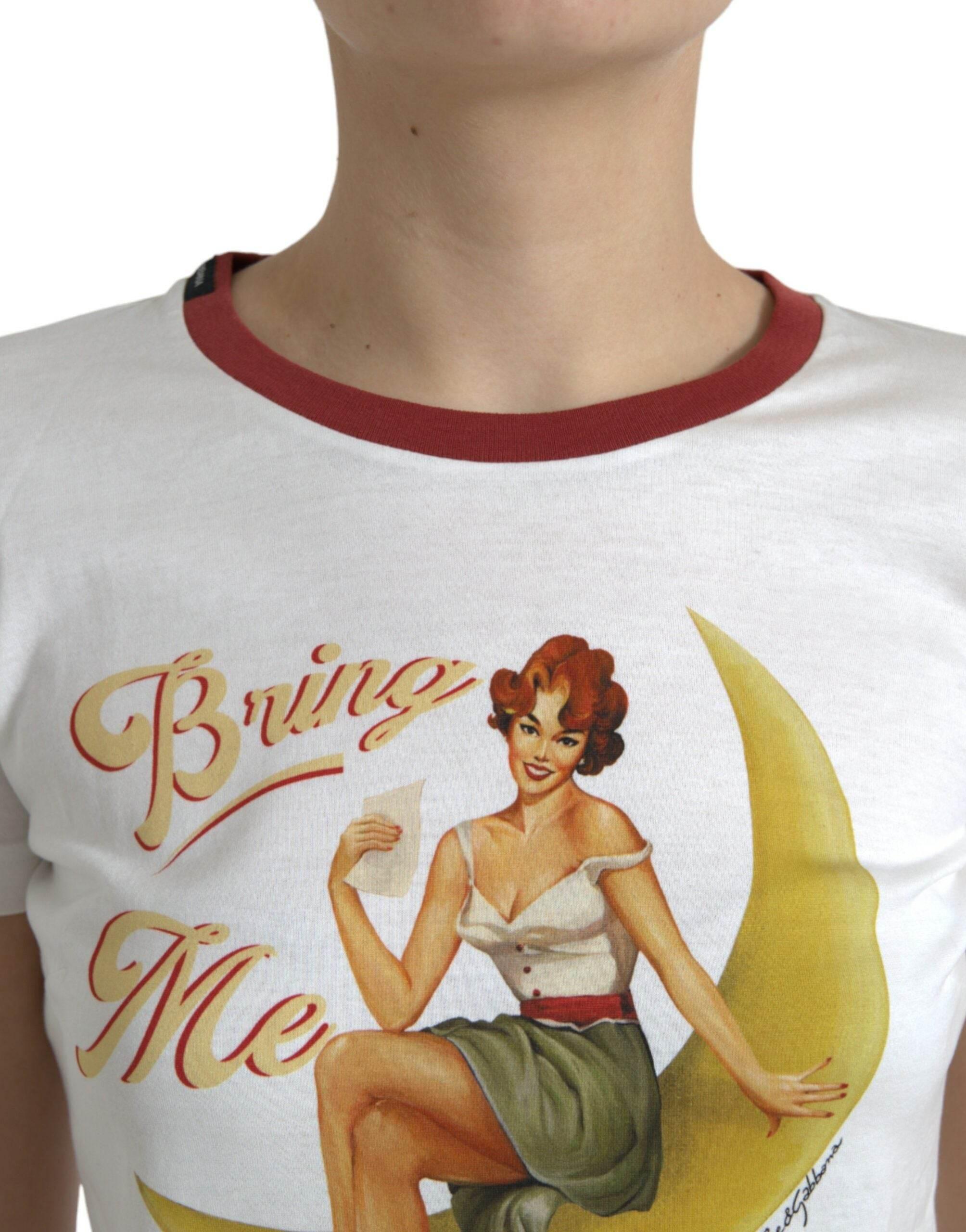 Dolce & Gabbana Elegant White Cotton Crew Neck Tee - Hilstor