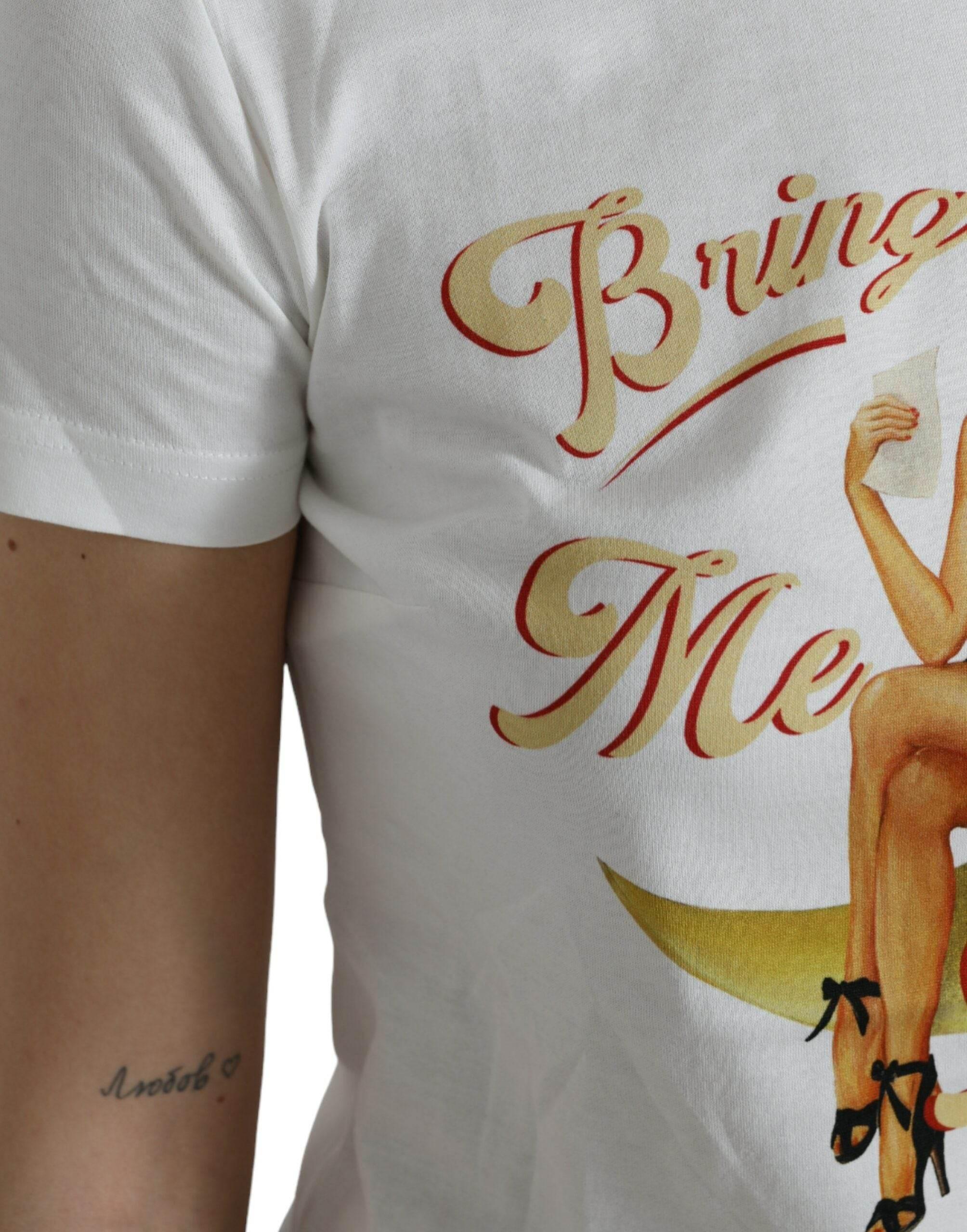 Dolce & Gabbana Elegant White Cotton Crew Neck Tee - Hilstor