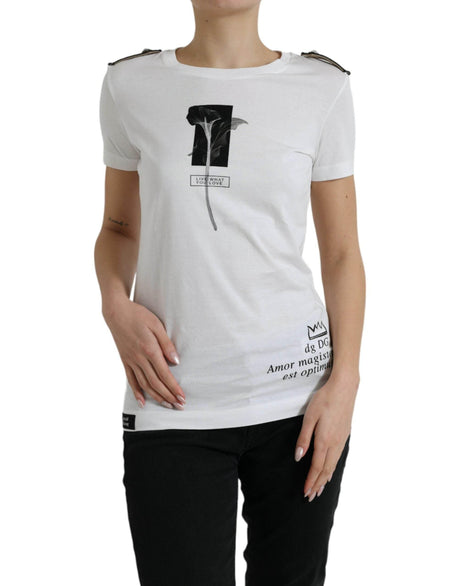 Dolce & Gabbana Elegant Monochrome Crew Neck T-Shirt - Hilstor