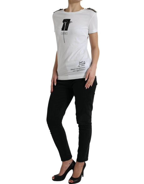 Dolce & Gabbana Elegant Monochrome Crew Neck T-Shirt - Hilstor