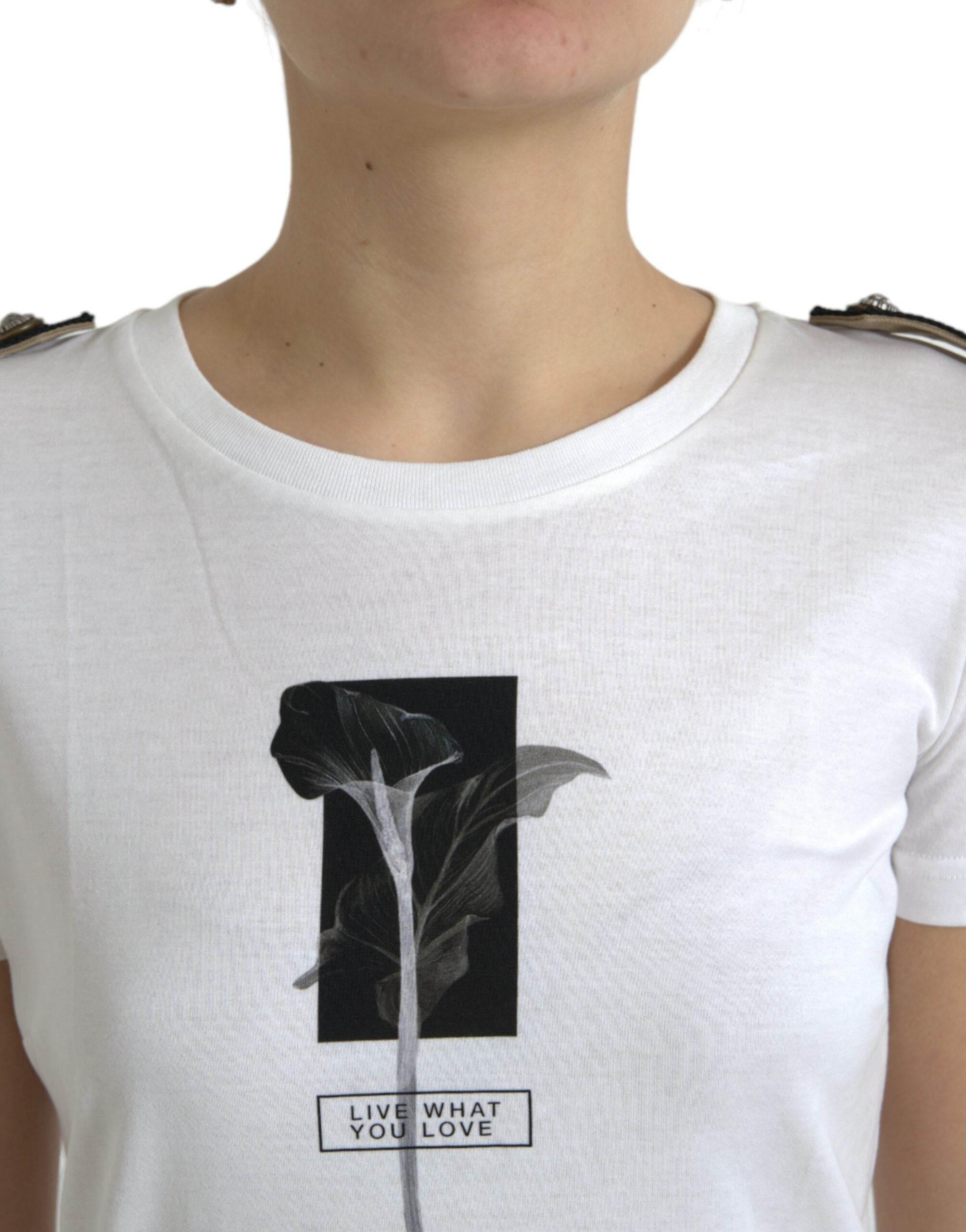 Dolce & Gabbana Elegant Monochrome Crew Neck T-Shirt - Hilstor