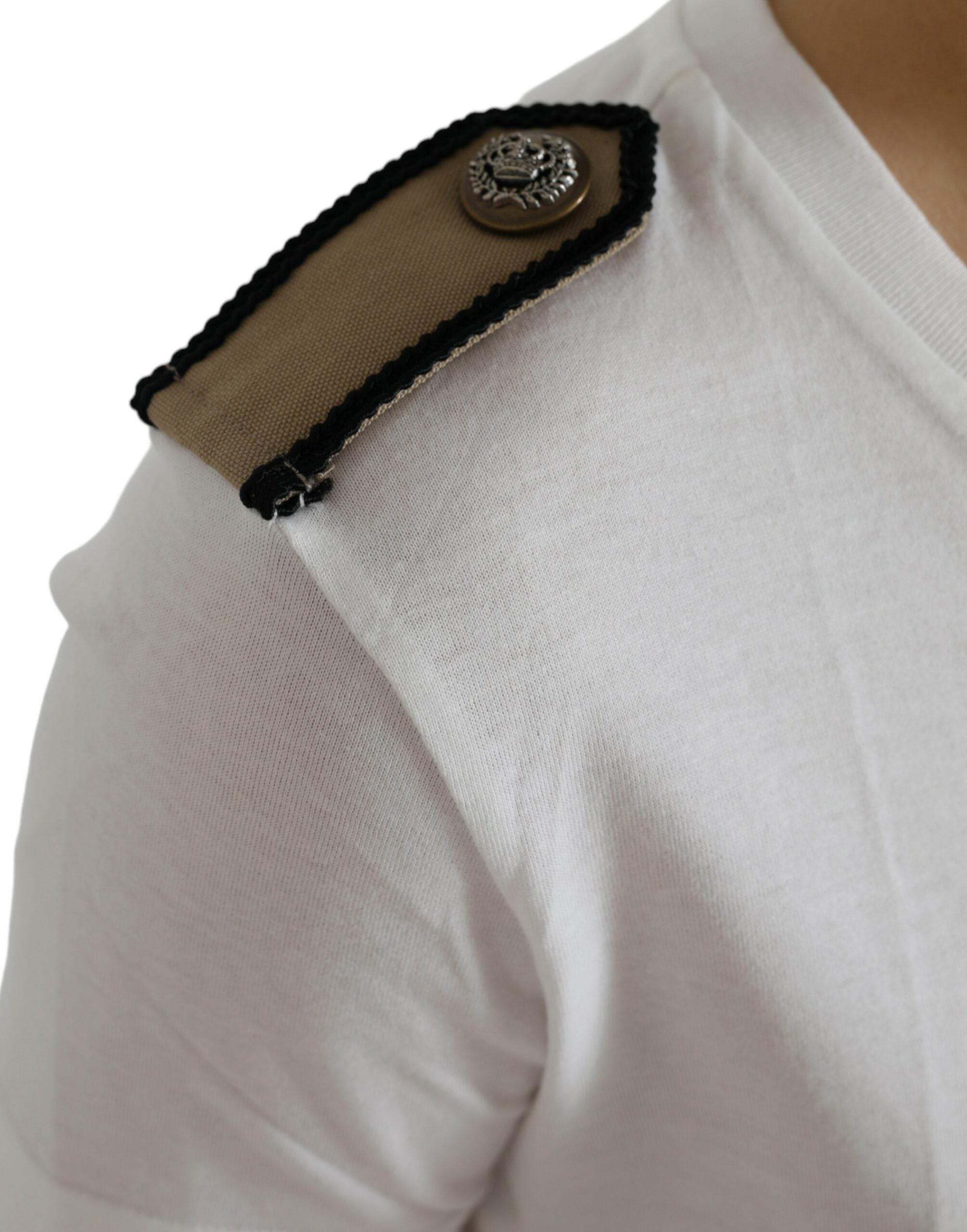 Dolce & Gabbana Elegant Monochrome Crew Neck T-Shirt - Hilstor