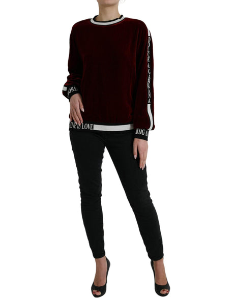 Dolce & Gabbana Elegant Burgundy Silk-Blend Sweater - Hilstor