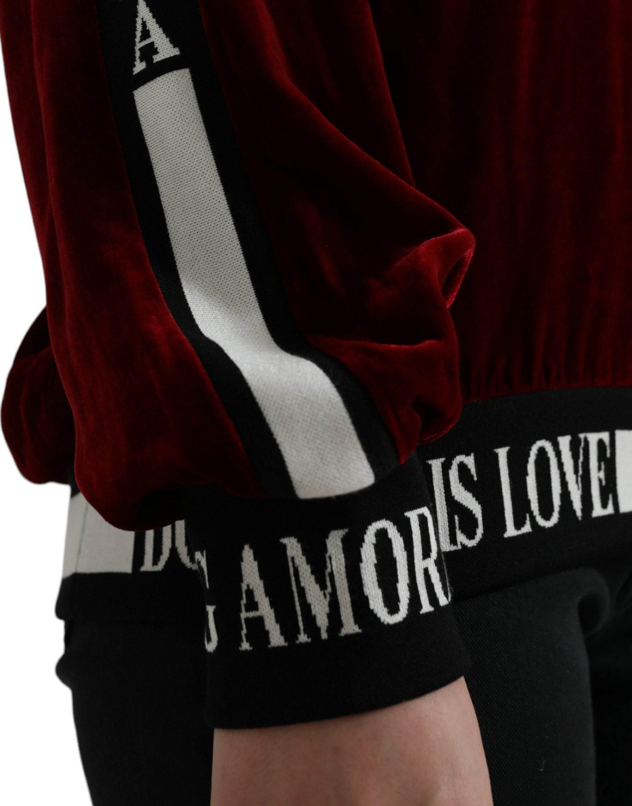 Dolce & Gabbana Elegant Burgundy Silk-Blend Sweater - Hilstor