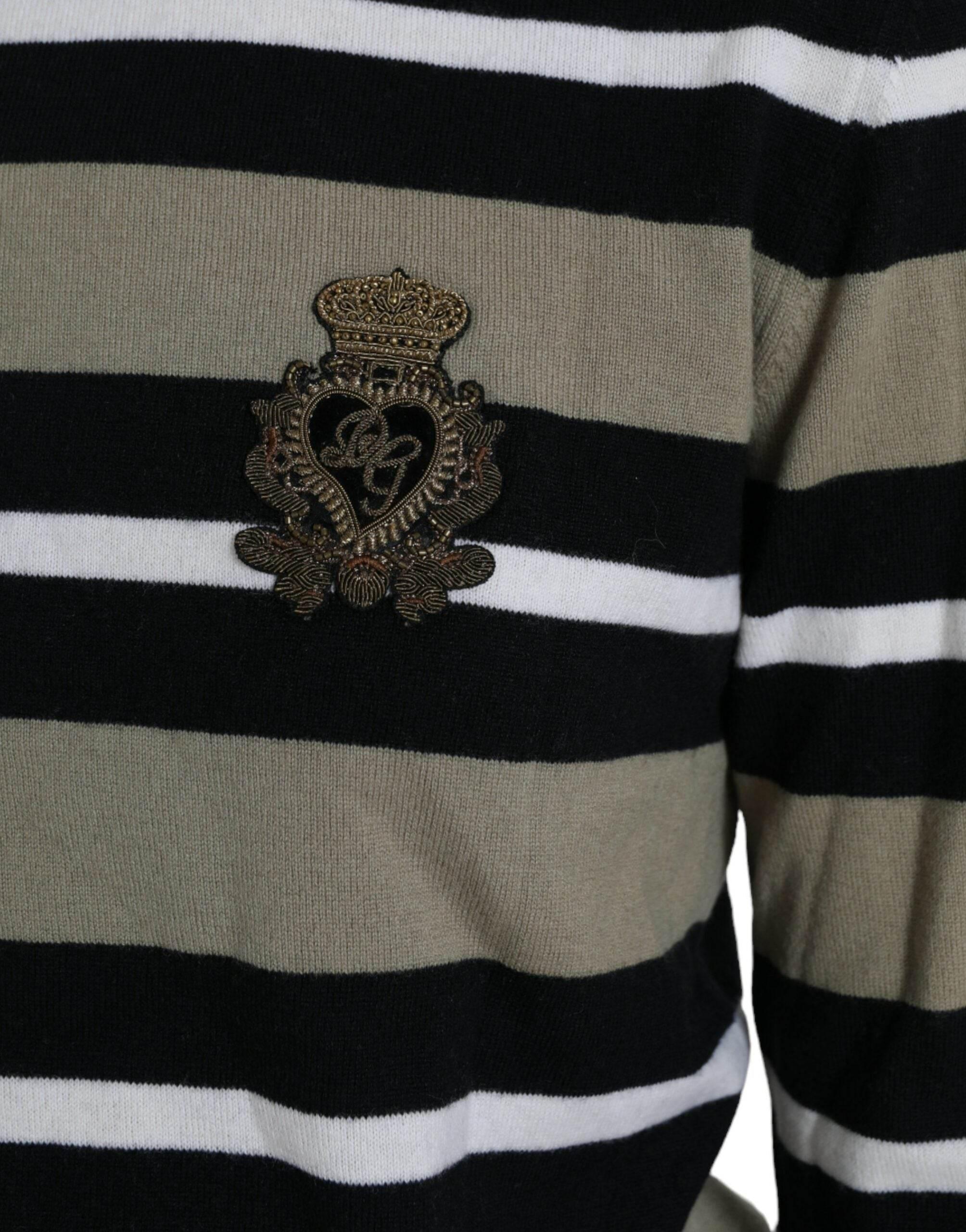 Dolce & Gabbana Elegant Striped Turtleneck Wool Sweater - Hilstor