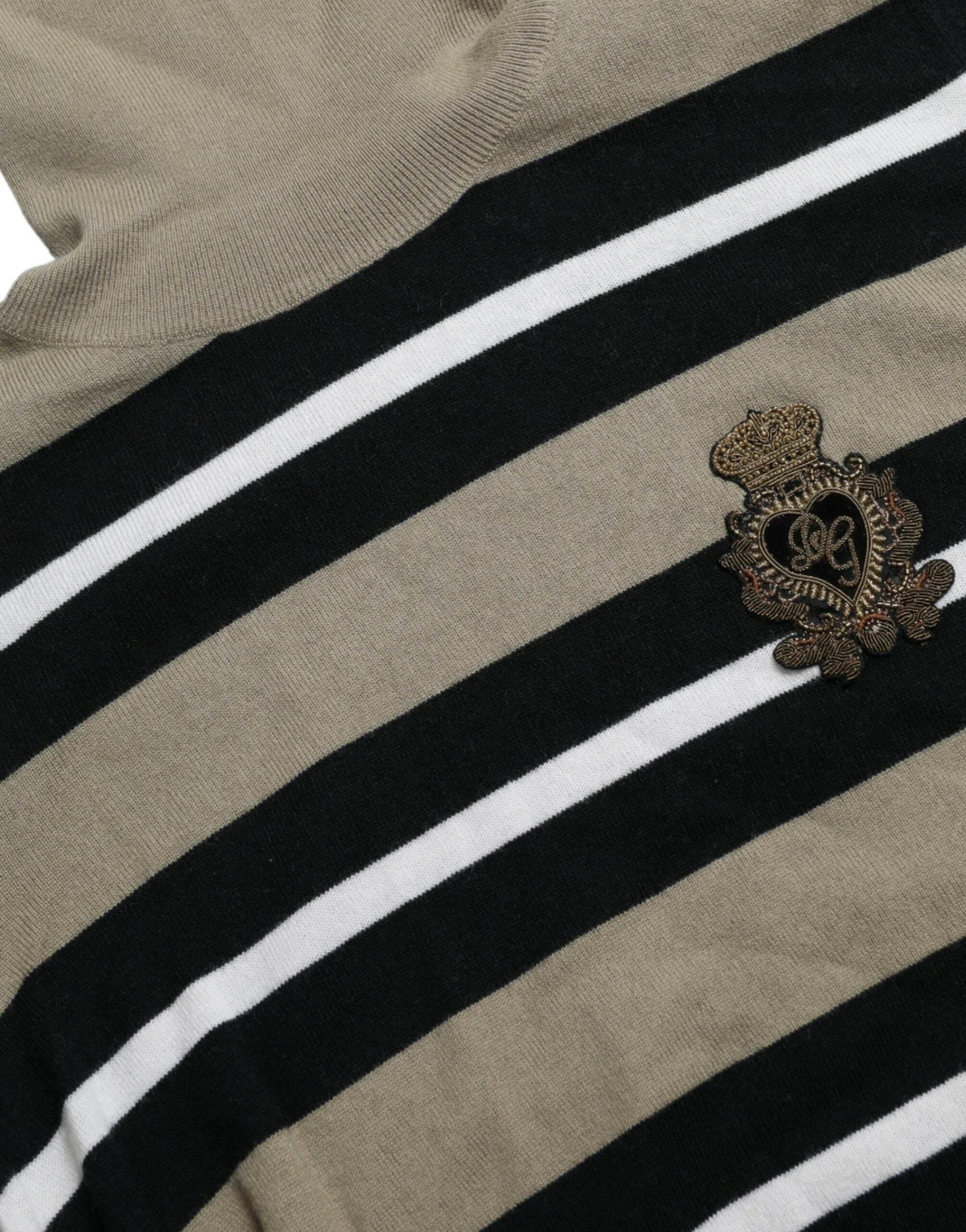 Dolce & Gabbana Elegant Striped Turtleneck Wool Sweater - Hilstor