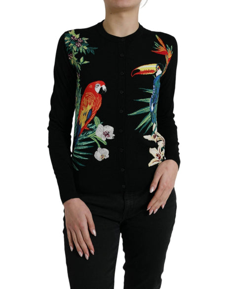 Dolce & Gabbana Elegant Wool Silk Printed Cardigan Sweater - Hilstor