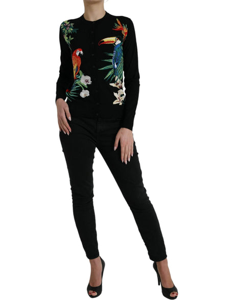 Dolce & Gabbana Elegant Wool Silk Printed Cardigan Sweater - Hilstor