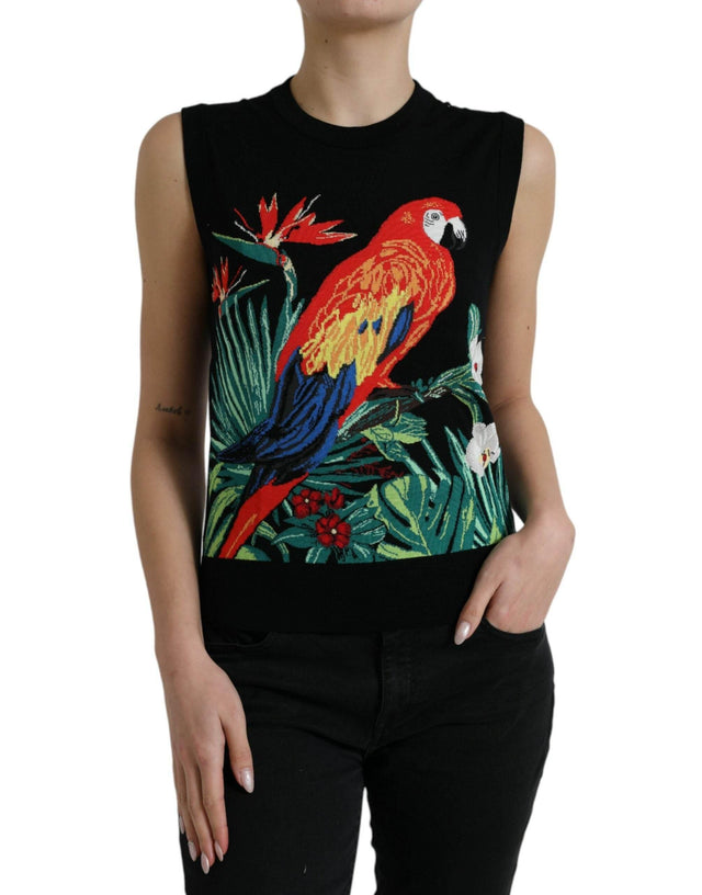 Dolce & Gabbana Elegant Jungle Print Crew Neck Tank Top - Hilstor