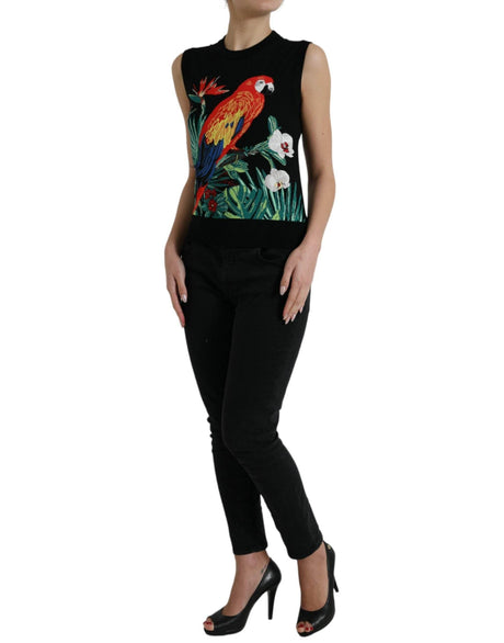 Dolce & Gabbana Elegant Jungle Print Crew Neck Tank Top - Hilstor
