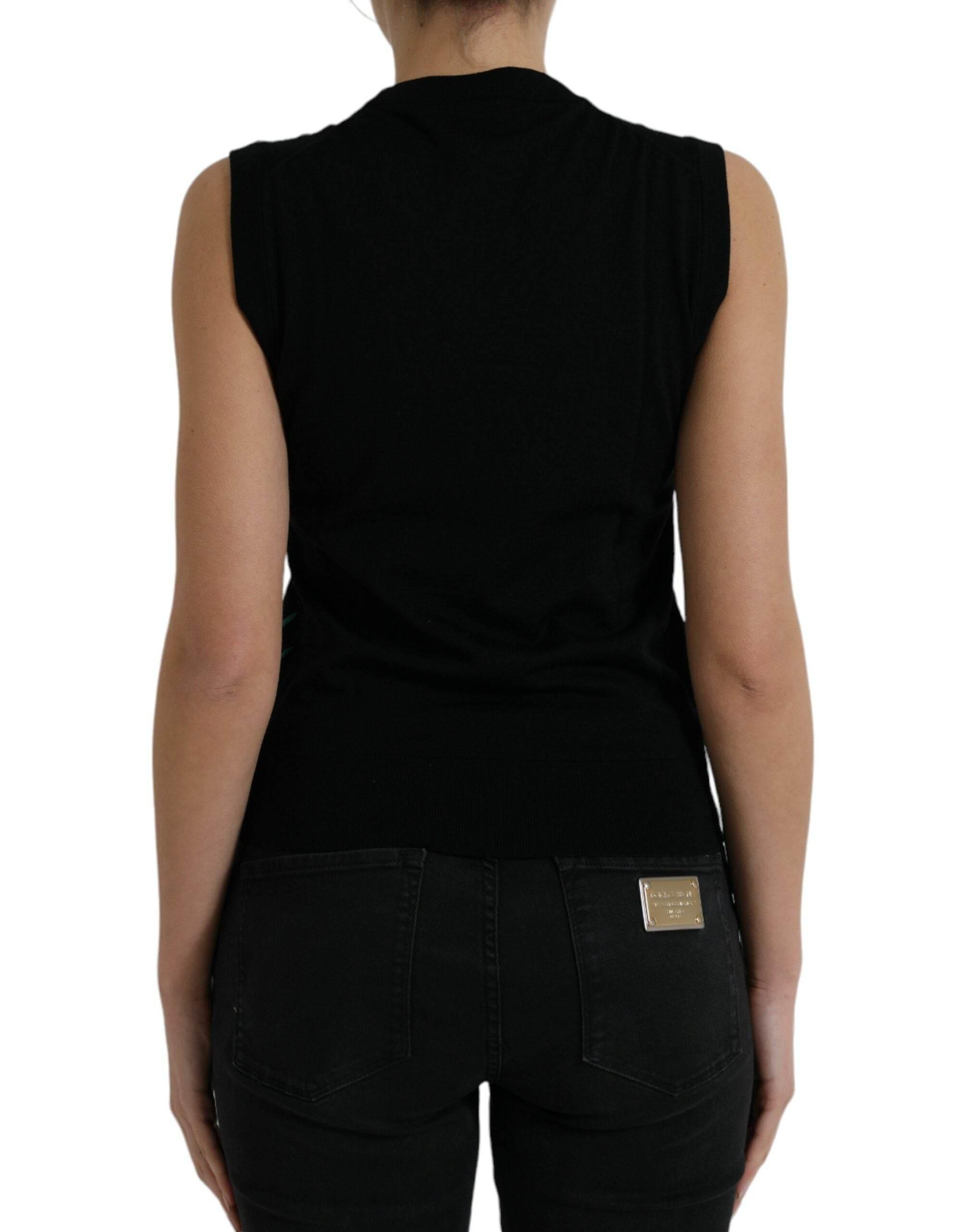 Dolce & Gabbana Elegant Jungle Print Crew Neck Tank Top - Hilstor
