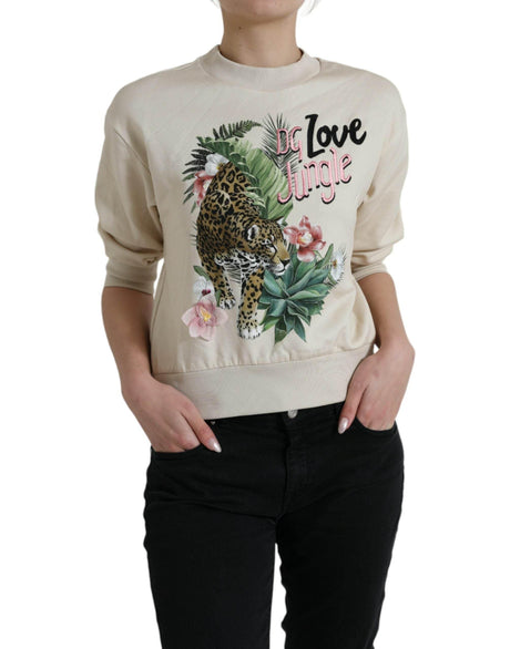 Dolce & Gabbana Elegant Jungle Print Crewneck Sweater - Hilstor