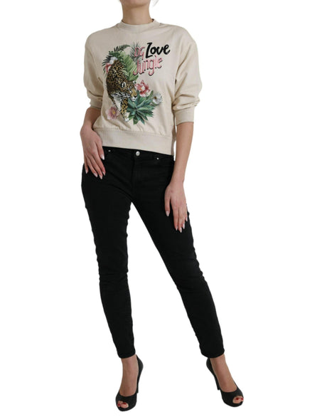 Dolce & Gabbana Elegant Jungle Print Crewneck Sweater - Hilstor