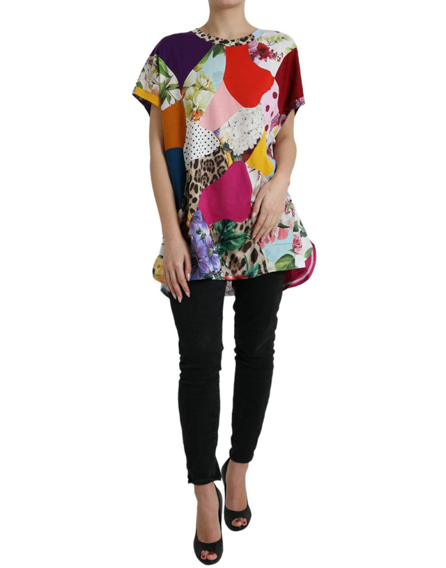 Dolce & Gabbana Multicolor Cotton Silk Patchwork Blouse - Hilstor